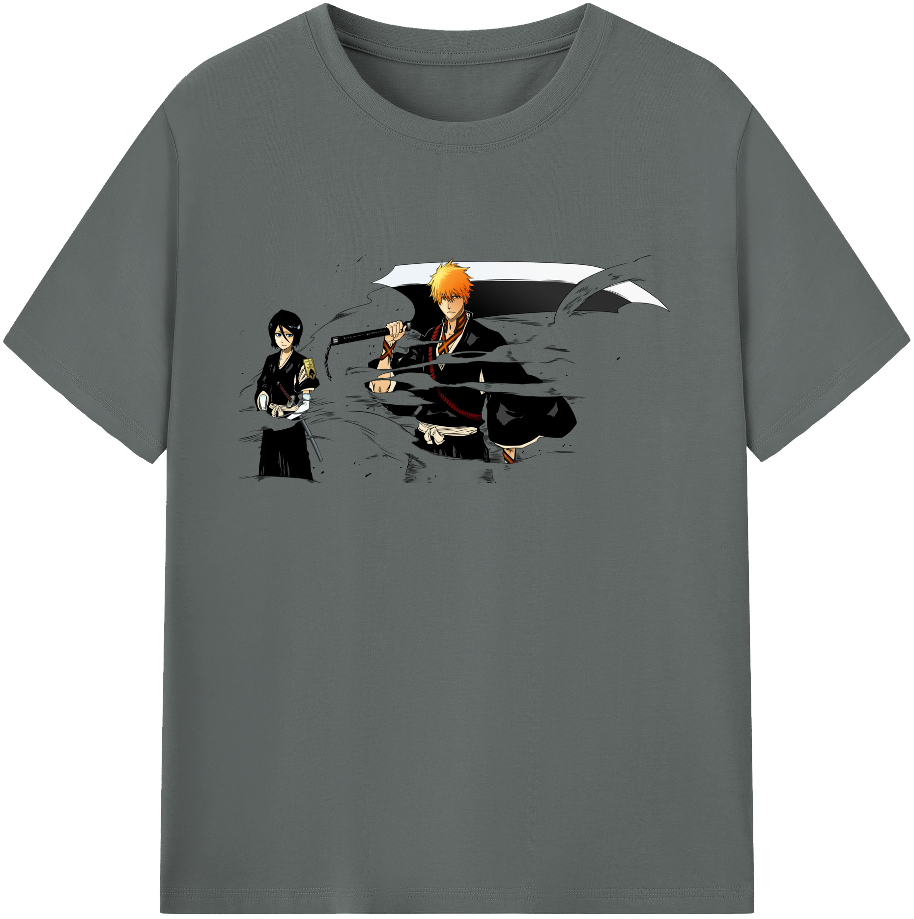 （画像用） ブリーチ 黒崎一護（くろさき いちご）BLEACH Kurosaki Ichigo 綿100％ メンズ半袖Tシャツ｜肌触りやわらか＆通気性